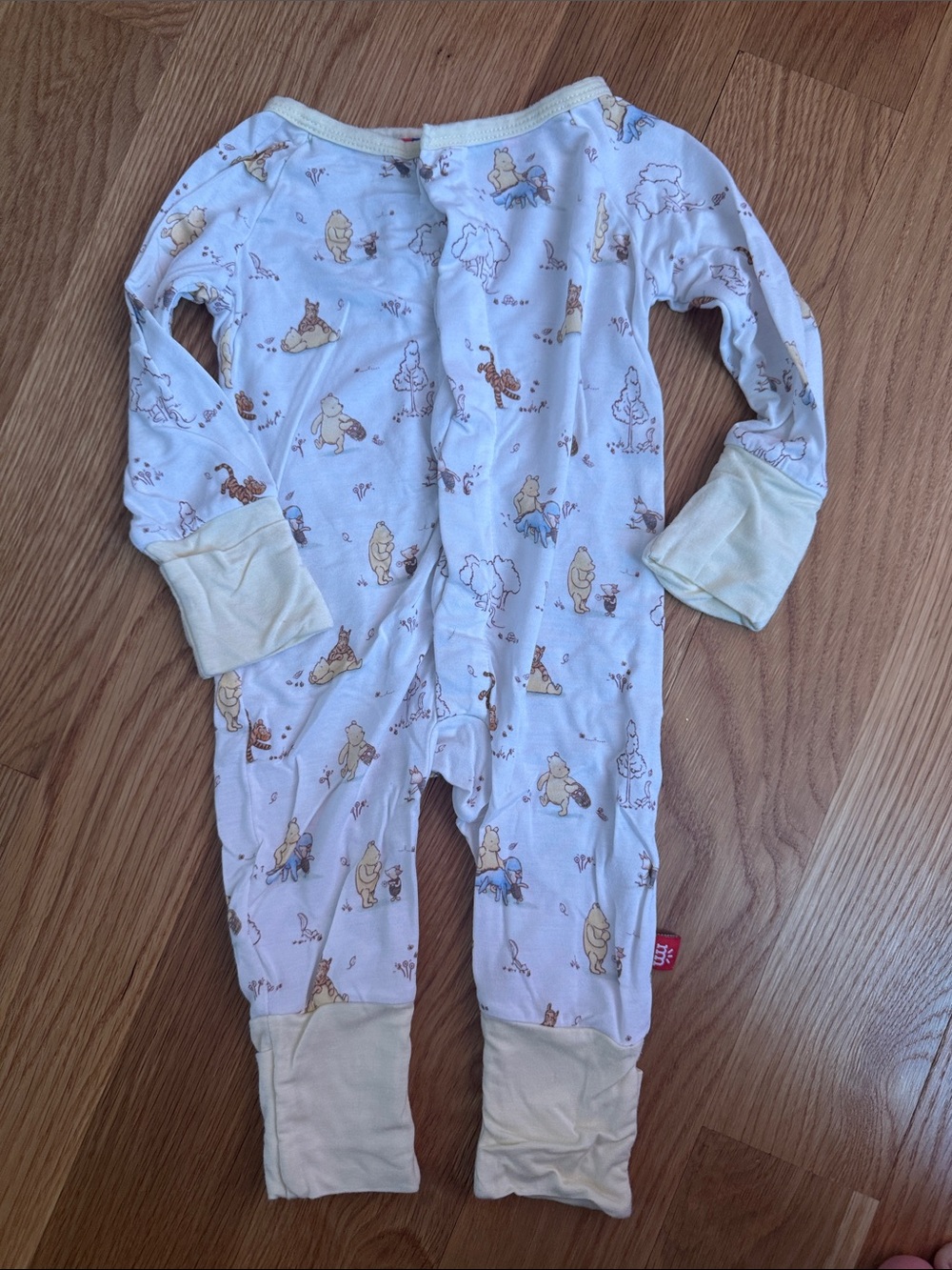 +Magnetic Me+ Cream One-Piece Footed Pajama with Winnie the Pooh Print